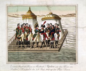 Incontro degli imperatori Alessandro I di Russia e Napoleone I di Francia al Neman vicino a Tilsit da Anonymous Anonymous