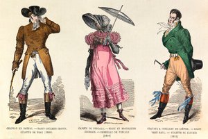 Costumi maschili e femminili tra il 1810 e il 1812 a Parigi (regno dell