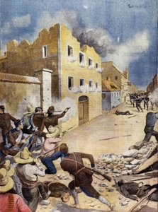 Rivoluzione messicana: marines americani che combattono a Vera-Cruz, aprile 1914. Illustrazione in 