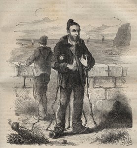 Condannati militari al bagne di Tolone nel XIX secolo. Incisione in "Histoire des bagnes depuis leur création à nos jours" (1877) di Pierre Zaccone (1817-1895) (Colonia Penale). Collezione privata