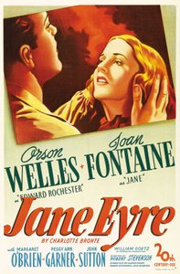 Poster del film "Jane Eyre" scritto da Charlotte Bronte e diretto da Robert Stevenson nel 1944 con gli attori Orson Welles come Edward Rochester e Joan Fontaine come Jane. Collezione privata