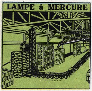 Nuove proprietà dei gas: lampada a mercurio. Illustrazione anonima del 1925. Collezione privata. da Anonymous Anonymous