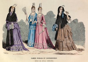 Costumi di nobili e borghesi nel XVII e XVIII secolo - Nobildonna XVII secolo da Anonymous Anonymous