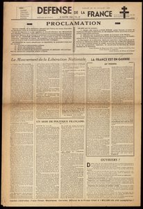 Uno dei giornali clandestini "Difesa della Francia" del 15/01/1944 da Anonymous Anonymous