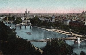 Parigi: panorama della Senna verso la Cattedrale di Notre Dame (Notre-Dame) e l