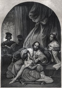 Paolo III (Papa dal 1534 al 1549) e la sua famiglia - Incisione del 1842 in 