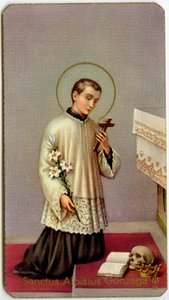 Immagine pia: Luigi Gonzaga che adora la croce