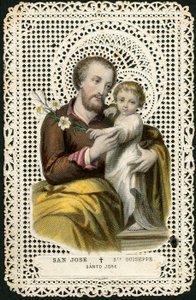 Immagine pia: San Giuseppe e Gesù