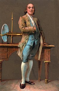 Ritratto di Benjamin Franklin (1706-1790) stampatore, editore, scienziato, inventore, statista e diplomatico americano. Cromolitografia Collezione privata da Anonymous Anonymous