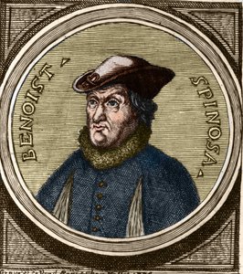 Ritratto di Baruch Spinoza (1632-1677), filosofo olandese, noto anche come Bento de Espinosa o Benedictus de Spinoza o Benoit de Spinoza. Incisione del XVII secolo da Anonymous Anonymous