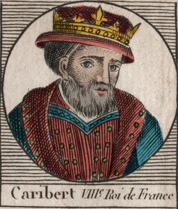 Ritratto di Cariberto, Re dei Franchi (561-567) - incisione da "Instruction sur l