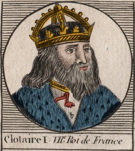 Ritratto di Clotario I (497-561), Re di Neustria e Re dei Franchi - Clotario I, Re dei Franchi - incisione da “Instruction sur l