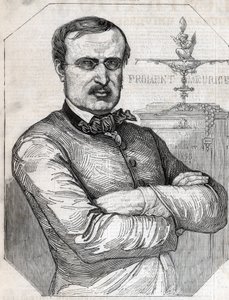 Ritratto di François-Désiré Froment-Meurice (1802-1855) orafo francese. Incisione del 1855. Collezione privata.