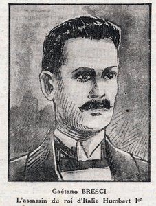Ritratto di Gaetano Bresci (1869-1901), anarchico italiano che assassinò il re Umberto I