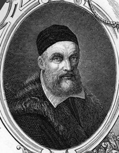 Ritratto di Jacopo o Giacomo Bassano (1518-1592) pittore italiano. Incisione del 1859 in "Le gallerie d