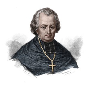 Ritratto di Jean Lefebvre de Cheverus (1768-1836) cardinale francese, arcivescovo di Bordeaux in "Portraits et histoire des hommes utiles: hommes et femmes de tous pays et di tutte le condizioni, che hanno acquisito diritti alla riconoscenza degli uomini" 