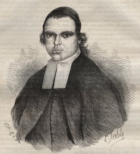 Ritratto di Louis Bonafous, in religione Frere Leotade, accusato di stupro e omicidio. Morì al Bagne di Tolone il 27 gennaio 1850. Incisione in 