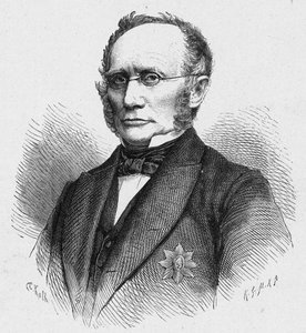 Ritratto di Ludwig Windthorst, politico cattolico tedesco. Incisione in 