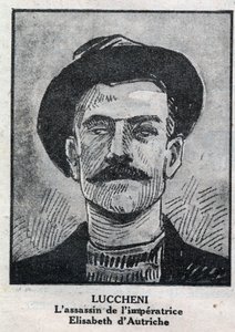 Ritratto di Luigi Lucheni, anarchico italiano, assassino di Elisabetta di Baviera