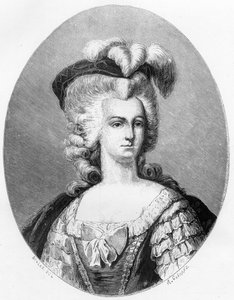 Ritratto di Maria Antonietta, regina di Francia. Incisione del 1863 in 