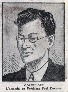 Ritratto di Paul Gorgulov o Gorguloff (1895-1932), assassino del presidente francese Paul Doumer (1857-1932). Incisione in "L