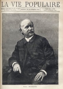 Ritratto di Paul Meurice, scrittore francese. Incisione in 