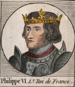 Ritratto di Filippo VI di Valois (1294-1350), re di Francia - Incisione da 