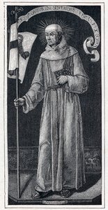 Ritratto di San Giovanni da Capestrano, francescano italiano. Dal dipinto del XV secolo di Bartolomeo Vivarini. Incisione in 