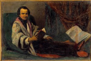 Ritratto di Victor Hugo (1802-1885). Dipinto anonimo. XIX secolo. Dim. 0,66x0,98 m