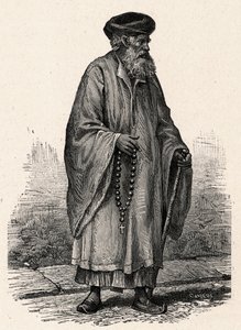 Ritratto di un copto cattolico di Zifte in Egitto. Incisione in "Les Missions Catholiques au XIXeme Siecle" di Louis-Eugene Louvet. Collezione privata da Anonymous Anonymous