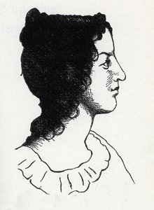 Ritratto della scrittrice britannica Emily Bronte (1818-1848) (incisione da "Les Hauts de Hurlevent") da Anonymous Anonymous