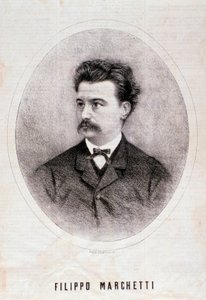 Ritratto del compositore italiano Filippo Marchetti (1831-1902). Incisione. XIX secolo. Collezione privata milanese da Anonymous Anonymous