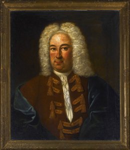 Ritratto del compositore Georg Friedrich Handel (Haendel) (1685-1759)