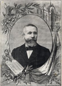 Ritratto del nuovo presidente francese Émile Loubet (1838-1929) eletto il 18 febbraio 1899. Incisione. In "Le petit parisien"