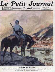 Dopoguerra: Gli ex uomini della Prima Guerra Mondiale tornano sul Reno per garantire che la Germania rispetti gli impegni presi alla Conferenza di Londra. Illustrazione tratta da "Le petit journal illustré" del 22/05/1921. Collezione privata