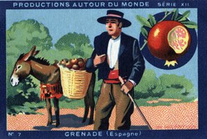 Produzioni nel mondo: Granada in Spagna. Cromolitografia del 1933 in "Album Joseph-Milliat"