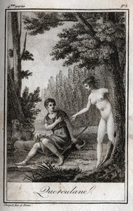 QUERCULANES, ninfe, protettrici dei canali. Incisione del 1819 in "Lettres a Emilie sur la mythologie" di Charles Albert Demoustier (1760-1801). Collezione privata. da Anonymous Anonymous