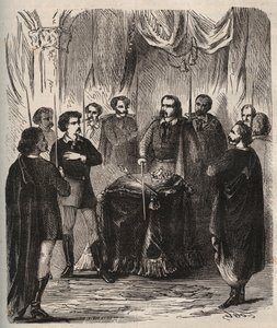 Ricevimento di un Illuminato (società segreta) - Illuminati di Baviera (der Illuminatenorden) - Incisione del 1879 in "Histoire des societes secretes, politiques et religieuses" di Pierre Zaccone (1817-1895) da Anonymous Anonymous