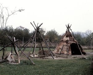 Ricostruzione di una tenda di un villaggio gallico. Archeodromo della Borgogna da Anonymous Anonymous