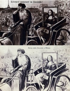 Rappresentazione di Leonardo da Vinci che riporta la sua opera 