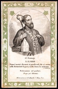 Rappresentazione di San Ilario. Immagine pia. Cartolina. Inizio XX secolo. Collezione privata