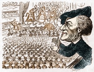 Richard Wagner impiega centinaia di cantanti, musicisti, milioni di persone affittano posti e lui è l