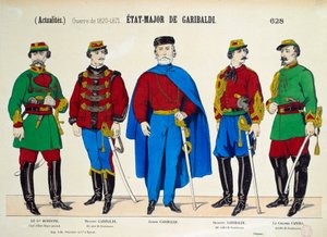 Risorgimento: Stato Maggiore di Giuseppe Garibaldi (1807-1882). L
