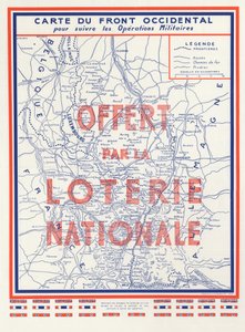 Seconda Guerra Mondiale (1939-1945) - Guerra 1939-1945 - Mappa del Fronte Occidentale, donata dalla Lotteria Nazionale da Anonymous Anonymous