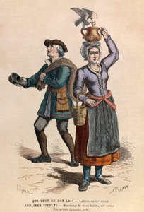 Venditori di latte e vestiti usati XV secolo - collezione privata da Anonymous Anonymous