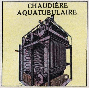 Generatori di vapore: caldaia acquatubolare. Illustrazione anonima del 1925. Collezione privata.