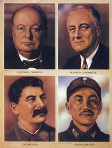 I leader alleati della Seconda Guerra Mondiale - Winston Churchill, Franklin Delano Roosevelt, Joseph Stalin e Chiang Kai Shek - 1943 da Anonymous Anonymous