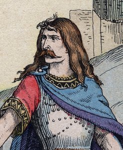 Il capo gallico Vercingetorige (72-46 a.C.) - incisione da Anonymous Anonymous