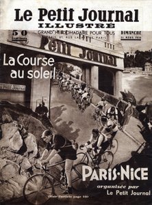 La corsa ciclistica Parigi-Nizza organizzata dal piccolo giornale. Copertina di "Le petit journal illustré" del 31/03/1935. Collezione privata da Anonymous Anonymous