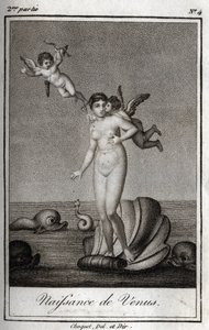 La nascita di Venere. Incisione del 1819 in 